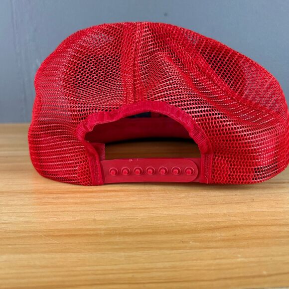 Chilean Nitrate Snapback Cap Hat One Size Fits All Blue & Red Mesh Back - Picture 4 of 7